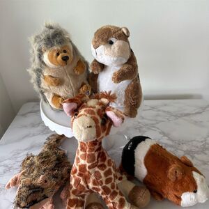 Ganz Webkinz Collection 5 piece Bundle Giraffe Lizard‎ Chipmunk Guinea Hedgehog